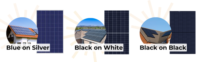 Color combinations of solar panels